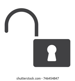 Unlock glyph icon, web and mobile, security sign vector graphics, a solid pattern on a white background, eps 10.