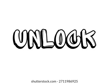 Unlock graffiti word vector font
Vector font word on a white background