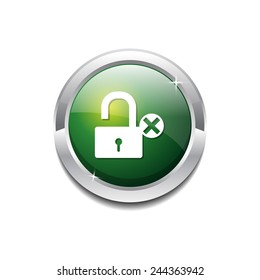 Unlock Green Vector Icon Button