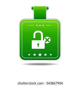 Unlock Green Vector Icon Design
