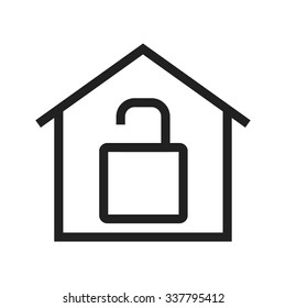 Unlock, house, keys icon vector image.Can also be used for housing. Suitable for mobile apps, web apps and print media.