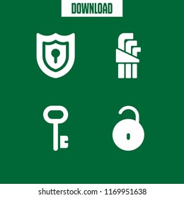 unlock icon. 4 unlock vector set. key, keys, lock and keyhole icons for web and design about unlock theme