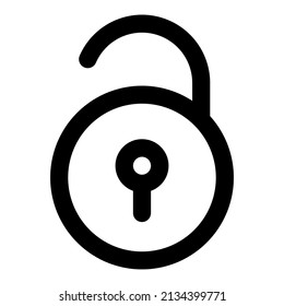 unlock icon with black color