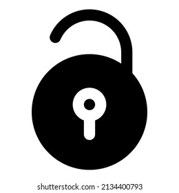 unlock icon with black color