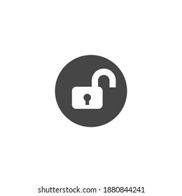 Desbloquear el icono Gráfico de vectores blanco y negro