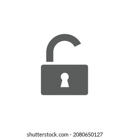Unlock Icon Black and White Vector Graphic