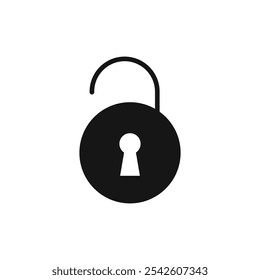 Unlock icon black and white vector sign