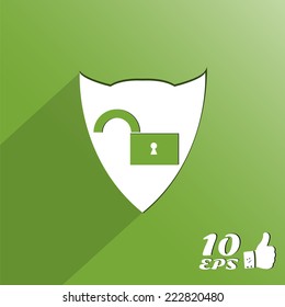 Unlock icon as a button. Made in vector