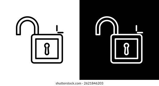 Unlock icon concept stroke on white background