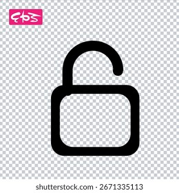 Icono de desbloqueo, ícono de descifrado, ícono de Contraseña, archivo de ilustración de ícono de Vector de formato EPS
