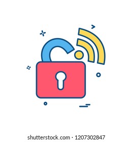 Unlock icon design vector