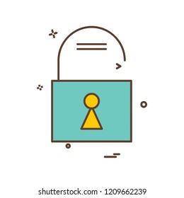 Unlock icon design vector