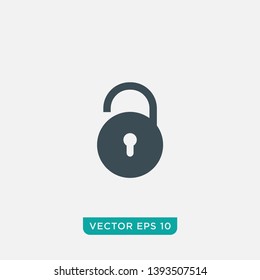 Unlock Icon Design, Vector EPS10