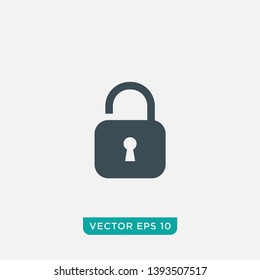 Unlock Icon Design, Vector EPS10