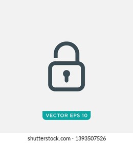 Unlock Icon Design, Vector EPS10