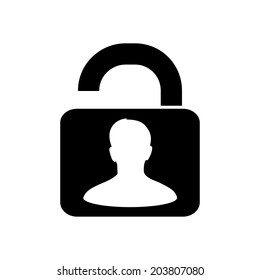 Unlock icon. Flat design style. Vector EPS10 