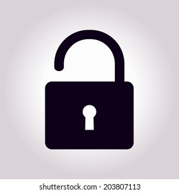 Unlock icon. Flat design style. Vector EPS10 