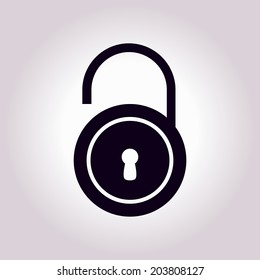 Unlock icon. Flat design style. Vector EPS10 