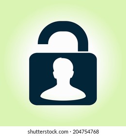 Unlock icon. Flat design style. Vector EPS10 
