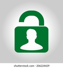 Unlock icon. Flat design style. Vector EPS10 