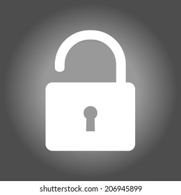 Unlock icon. Flat design style. Vector EPS10 