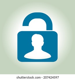 Unlock icon. Flat design style. Vector EPS10 