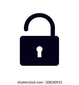 Unlock icon. Flat design style. Vector EPS10 