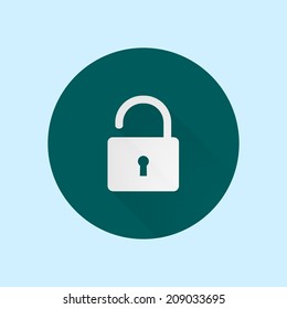 Unlock icon. Flat design style. Vector EPS10 