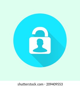 Unlock icon. Flat design style. Vector EPS10 