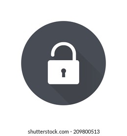 Unlock icon. Flat design style. Vector EPS10 