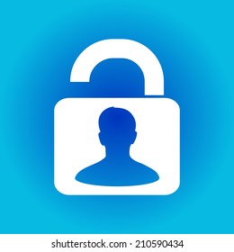 Unlock icon. Flat design style. Vector EPS10 