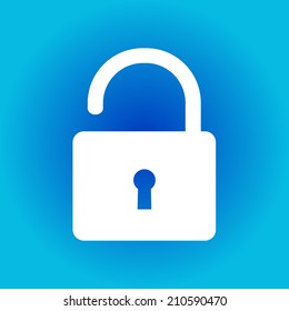 Unlock icon. Flat design style. Vector EPS10 