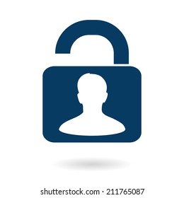 Unlock icon. Flat design style. Vector EPS10 