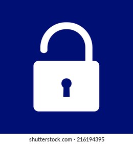 Unlock icon. Flat design style. Vector EPS10 