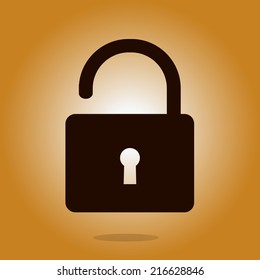 Unlock icon. Flat design style. Vector EPS10 
