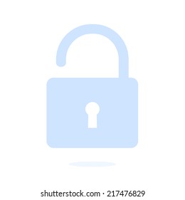Unlock icon. Flat design style. Vector EPS10 