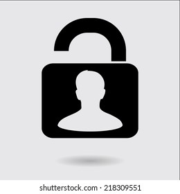 Unlock icon. Flat design style. Vector EPS10 