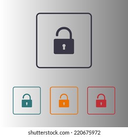 Unlock icon. Flat design style. Vector EPS10 