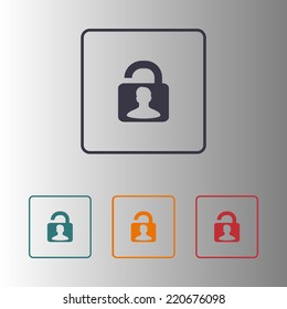 Unlock icon. Flat design style. Vector EPS10 