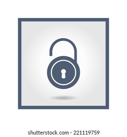 Unlock icon. Flat design style. Vector EPS10 