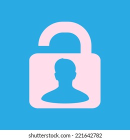 Unlock icon. Flat design style. Vector EPS10 