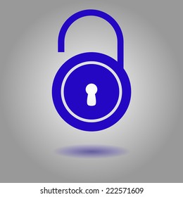 Unlock icon. Flat design style. Vector EPS10 