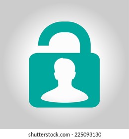 Unlock icon. Flat design style. Vector EPS10 
