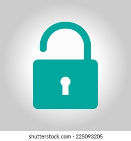 Unlock icon. Flat design style. Vector EPS10 
