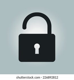 Unlock icon. Flat design style. Vector EPS10 