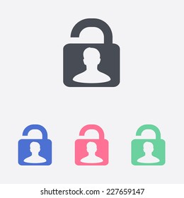 Unlock icon. Flat design style. Vector EPS10 