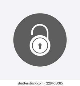 Unlock icon. Flat design style. Vector EPS10 