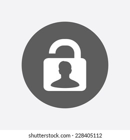 Unlock icon. Flat design style. Vector EPS10 