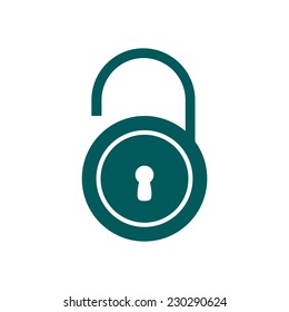 Unlock icon. Flat design style. Vector EPS10 