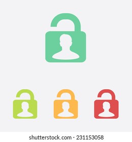 Unlock icon. Flat design style. Vector EPS10 